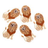 Max 5 Pieces/pack Embroidered Iron on Patches Animal Cloth Stickers DIY Lion