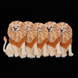 Max 5 Pieces/pack Embroidered Iron on Patches Animal Cloth Stickers DIY Lion