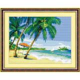 Maxbell 1 Set Stamped Cross Stitch Kits Material Package with Seaside Scenery