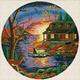Maxbell Stamped Cross Stitch Kits 11 Count - Beautiful Sunset Pattern 59x59cm