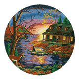 Maxbell Stamped Cross Stitch Kits 11 Count - Beautiful Sunset Pattern 59x59cm
