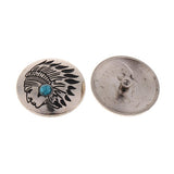 Max 30mm Fashion Metal Faux Turquoise Button Shank Button Handmade -5PCS Blue