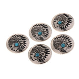 Max 30mm Fashion Metal Faux Turquoise Button Shank Button Handmade -5PCS Blue