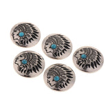 Max 30mm Fashion Metal Faux Turquoise Button Shank Button Handmade -5PCS Blue