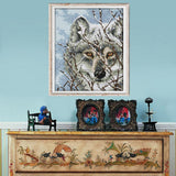 Max Stamped Cross Stitch Kits Embroidery Package - Snow Wolf 14CT 21x30cm