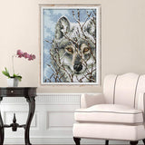 Max Stamped Cross Stitch Kits Embroidery Package - Snow Wolf 14CT 21x30cm