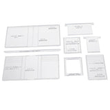 Max 8 Pieces Acrylic Wallet Stencil Template Set DIY Leather Wallet Purse