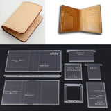 Max 8 Pieces Acrylic Wallet Stencil Template Set DIY Leather Wallet Purse
