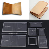 Max 8 Pieces Acrylic Wallet Stencil Template Set DIY Leather Wallet Purse