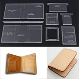 Max 8 Pieces Acrylic Wallet Stencil Template Set DIY Leather Wallet Purse