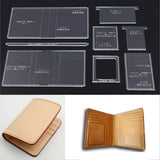 Max 8 Pieces Acrylic Wallet Stencil Template Set DIY Leather Wallet Purse