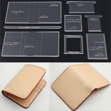Max 8 Pieces Acrylic Wallet Stencil Template Set DIY Leather Wallet Purse