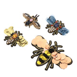 Max 4Pcs/set Bees Sequins Rhinestone Beaded Applique Patches Embellishments