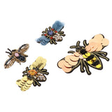 Max 4Pcs/set Bees Sequins Rhinestone Beaded Applique Patches Embellishments
