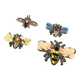 Max 4Pcs/set Bees Sequins Rhinestone Beaded Applique Patches Embellishments