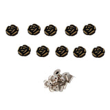 Maxbell 10 Sets Rose Shape Rapid Rivets Studs Punk Spikes Rivet DIY Leather Crafts