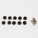 Maxbell 10 Sets Rose Shape Rapid Rivets Studs Punk Spikes Rivet DIY Leather Crafts