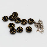 Maxbell 10 Sets Rose Shape Rapid Rivets Studs Punk Spikes Rivet DIY Leather Crafts