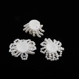 Max Maxb 3 Pieces Faux Pearl Flower Patch Sew on Motif Applique DIY Clothes Decor
