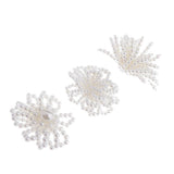 Max Maxb 3 Pieces Faux Pearl Flower Patch Sew on Motif Applique DIY Clothes Decor