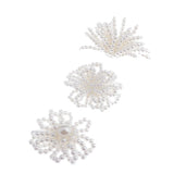Max Maxb 3 Pieces Faux Pearl Flower Patch Sew on Motif Applique DIY Clothes Decor