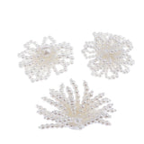 Max Maxb 3 Pieces Faux Pearl Flower Patch Sew on Motif Applique DIY Clothes Decor