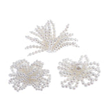 Max Maxb 3 Pieces Faux Pearl Flower Patch Sew on Motif Applique DIY Clothes Decor