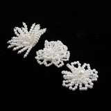 Max Maxb 3 Pieces Faux Pearl Flower Patch Sew on Motif Applique DIY Clothes Decor