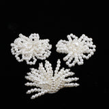 Max Maxb 3 Pieces Faux Pearl Flower Patch Sew on Motif Applique DIY Clothes Decor