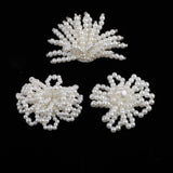 Max Maxb 3 Pieces Faux Pearl Flower Patch Sew on Motif Applique DIY Clothes Decor