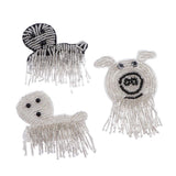 Max Maxb 3pcs Animal Beaded Rhinestone Applique Patch Embellishment DIY Clothes Decor