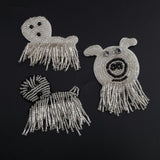 Max Maxb 3pcs Animal Beaded Rhinestone Applique Patch Embellishment DIY Clothes Decor