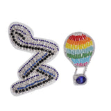 Max Maxb 2 Pieces Rhinestone Bead Patch Sew on Motif Applique DIY Garment Accessories