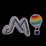 Max Maxb 2 Pieces Rhinestone Bead Patch Sew on Motif Applique DIY Garment Accessories