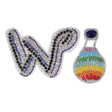Max Maxb 2 Pieces Rhinestone Bead Patch Sew on Motif Applique DIY Garment Accessories