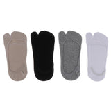 Women No Show Socks Tabi Socks Non Slip Low Cut Cotton Boat Socks Beige