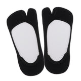 Maxbell Women No Show Socks Tabi Socks Non Slip Low Cut Cotton Boat Socks Black