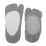 Maxbell Women No Show Socks Tabi Socks Non Slip Low Cut Cotton Boat Socks Gray