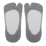 Maxbell Women No Show Socks Tabi Socks Non Slip Low Cut Cotton Boat Socks Gray