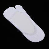Maxbell Women No Show Socks Tabi Socks Non Slip Low Cut Cotton Boat Socks White