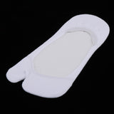 Maxbell Women No Show Socks Tabi Socks Non Slip Low Cut Cotton Boat Socks White