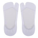 Maxbell Women No Show Socks Tabi Socks Non Slip Low Cut Cotton Boat Socks White
