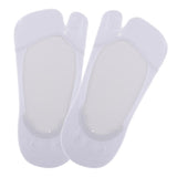Maxbell Women No Show Socks Tabi Socks Non Slip Low Cut Cotton Boat Socks White