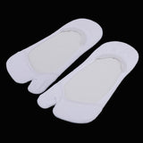 Maxbell Women No Show Socks Tabi Socks Non Slip Low Cut Cotton Boat Socks White