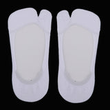 Maxbell Women No Show Socks Tabi Socks Non Slip Low Cut Cotton Boat Socks White