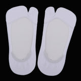 Maxbell Women No Show Socks Tabi Socks Non Slip Low Cut Cotton Boat Socks White