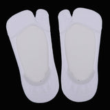 Maxbell Women No Show Socks Tabi Socks Non Slip Low Cut Cotton Boat Socks White