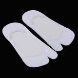 Maxbell Women No Show Socks Tabi Socks Non Slip Low Cut Cotton Boat Socks White