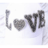 Max Maxb LOVE Heart Rhinestone Patch Appliques Iron on Bags Clothes Decorative Patch