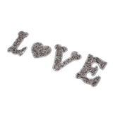 Max Maxb LOVE Heart Rhinestone Patch Appliques Iron on Bags Clothes Decorative Patch